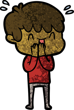 Bir insan tarafından çizilmiş gülen çocuk.