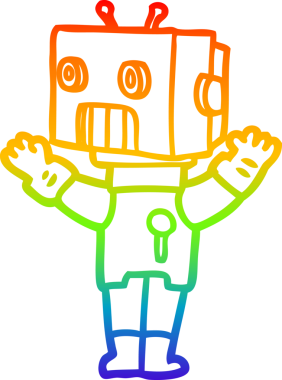 gökkuşağı gradyan çizgisi bir insan tarafından çizilmiş robot çizgi