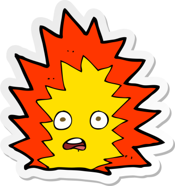 Bir insan tarafından çizilmiş bir çizgi film patlamasının çıkartması.