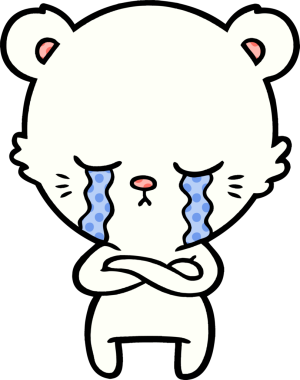 Bir insan tarafından çizilmiş kutup ayısı karikatürü