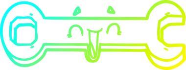 Bir insan tarafından çizilmiş çizgi film anahtarının soğuk gradyan çizimi