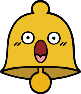 Bir insan tarafından çizilmiş sevimli bir çan karikatürü.