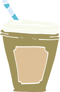 Bir insan tarafından çizilmiş kamışlı karalama kahve fincanı.