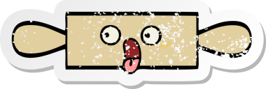 Bir insanın çizdiği yuvarlak bir karikatür iğnesinin sıkıntılı çıkartması.