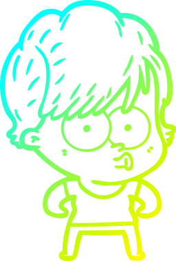 Bir insan tarafından çizilmiş bir karikatür kadın çizimi.