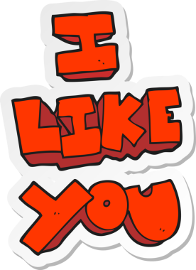 Bir insan tarafından çizilmiş seni seviyorum çizgi film sembolü.