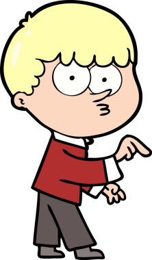 Bir insan tarafından çizilmiş meraklı bir çocuk.