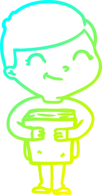 Bir insan tarafından çizilmiş gülümseyen çizgi film çocuğu çizimi.