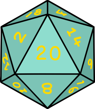 Retro Dövme Biçimi Doğal 20 D20 zar bir insan tarafından çizildi