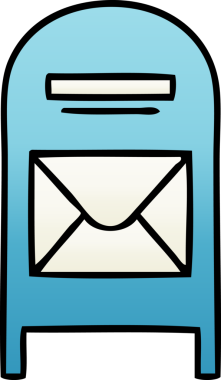 Bir insan tarafından çizilmiş bir posta kutusunun gölgelenmiş karikatürü