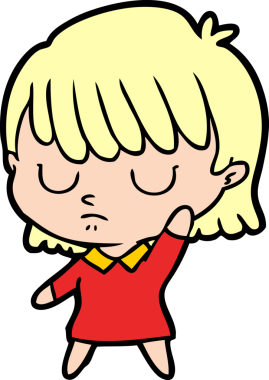 Bir insan tarafından çizilmiş karikatür kadın.