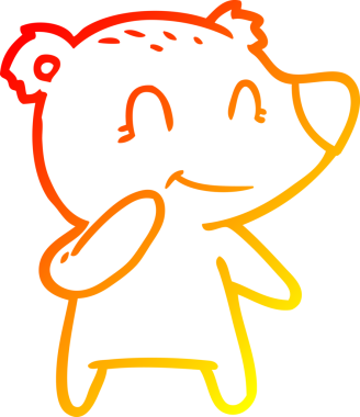 Bir insan tarafından çizilmiş gülen kutup ayısı karikatürü.