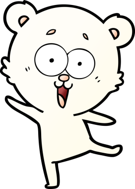 Bir insan tarafından çizilmiş gülen oyuncak ayı çizgi filmi.