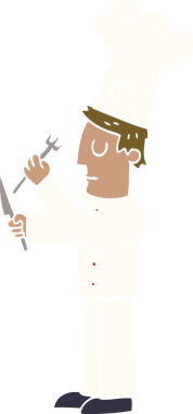 Bir insan tarafından çizilmiş karalama yeteneği olan bir şef.