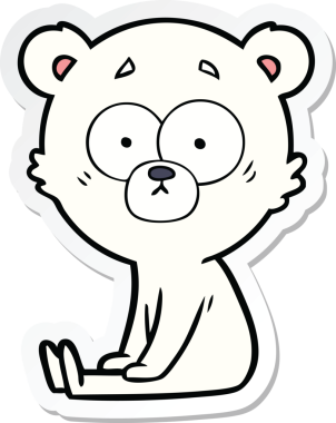 Bir insan tarafından çizilmiş gergin bir kutup ayısının çıkartması.