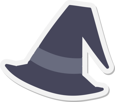 Bir insan tarafından çizilmiş ürkütücü cadı şapkası çıkartması.