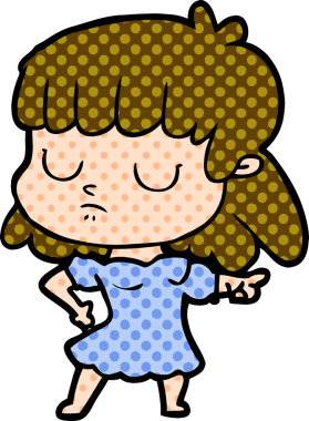 Bir insan tarafından çizilmiş ilgisiz bir kadın çizgi filmi.