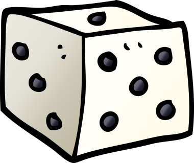 karikatür klasik zar bir insan tarafından çizildi