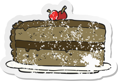 Bir insan tarafından çizilmiş karikatür pastasının geriletilmiş yapıştırması.