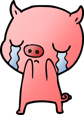 Bir insan tarafından çizilmiş domuz ağlaması.