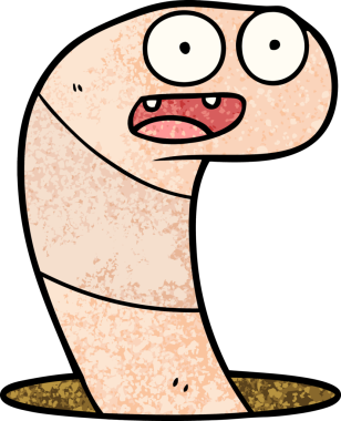 Bir insan tarafından çizilmiş bir solucan.