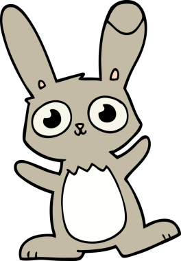 Bir insan tarafından çizilmiş şirin çizgi film tavşanı.