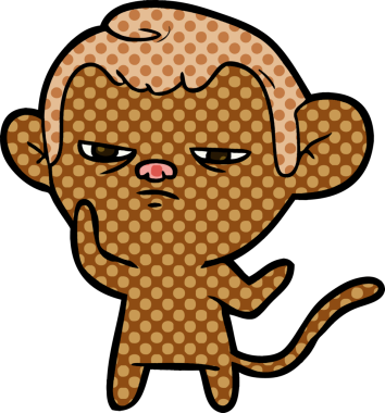 Bir insan tarafından çizilmiş çizgi maymun.