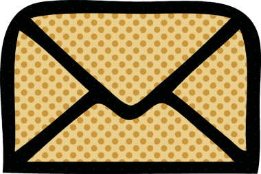 Bir insan tarafından çizilmiş kağıt bir zarfın çizgi roman tarzı karikatürü