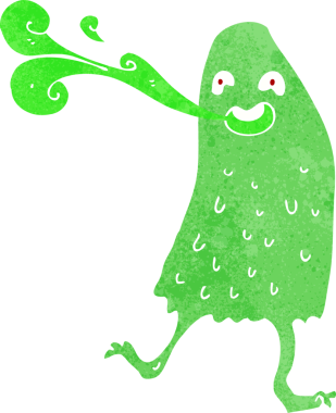 Bir insan tarafından çizilmiş komik balçık canavarı.