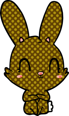 Bir insan tarafından çizilmiş şirin çizgi film tavşanı.