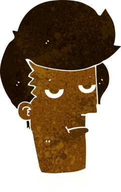 Bir insan tarafından çizilmiş sıkıcı bir çizgi film.