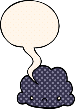 Bir insan tarafından çizilmiş çizgi roman tarzında konuşma baloncuğu olan karikatür bulutu