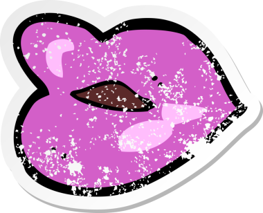 Bir insan tarafından çizilmiş karikatür dudakların gerilmiş yapıştırması.