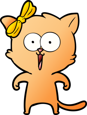 Bir insan tarafından çizilmiş çizgi film kedisi.