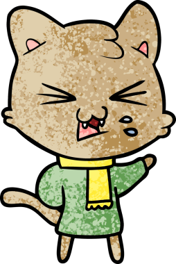 Bir insan tarafından çizilmiş kedi tıslaması.