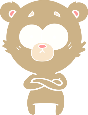 şaşırmış ayı düz renkli çizgi film bir insan tarafından çizilmiş.