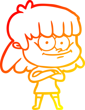 Bir insan tarafından çizilmiş gülümseyen bir karikatür çizimi