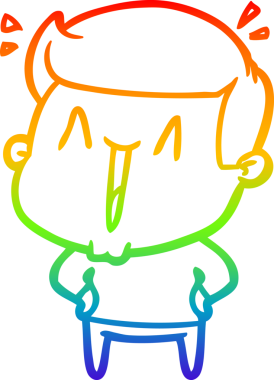 Gökkuşağı gradyanı çizimi bir insan tarafından çizilmiş heyecanlı bir çizgi film