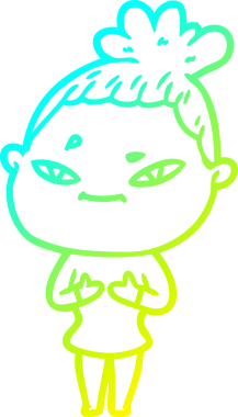 Bir insan tarafından çizilmiş bir karikatür kadın çizimi.