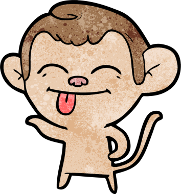 Bir insan tarafından çizilmiş komik çizgi maymun.