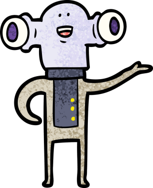 Bir insan tarafından çizilmiş dost canlısı uzaylı hareketi.