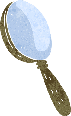 Bir insan tarafından çizilmiş çizgi film büyüteci.