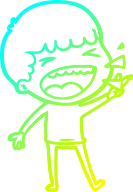 Bir insan tarafından çizilmiş gülen adamın soğuk çizgi çizimi.