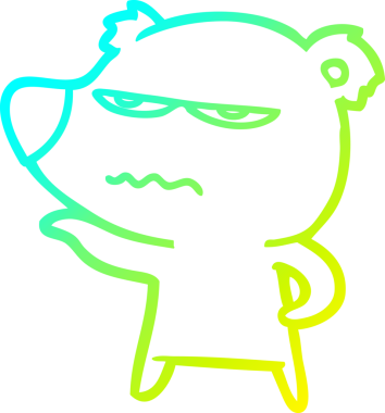 Bir insan tarafından çizilen kızgın ayı karikatürünün soğuk gradyan çizgisi