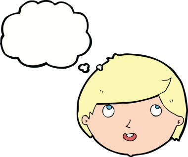 Bir insan tarafından çizilmiş düşünce baloncuklu mutlu bir yüz.