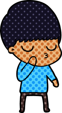 Bir insan tarafından çizilmiş sakin çocuk çizgi filmi.