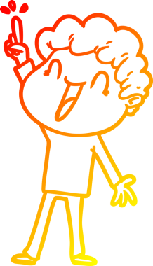 Bir insan tarafından çizilmiş mutlu bir adamın çizgi çizimi.