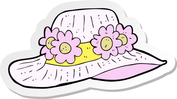 Bir insan tarafından çizilmiş bir karikatür yaz şapkasının çıkartması.