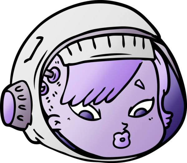 Bir insan tarafından çizilmiş astronot yüzü.