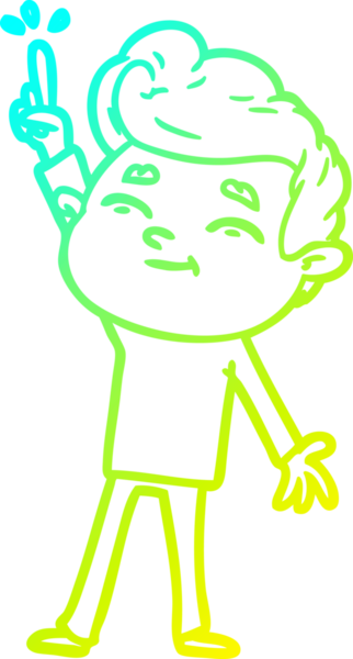 Bir insan tarafından çizilmiş mutlu bir çizgi film karakteri çizimi.